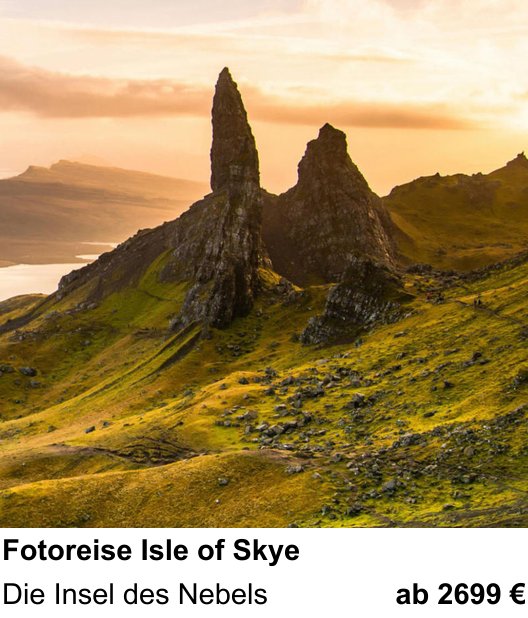 Praxisnaher Fotokurs zu Fotoreise Isle of Skye: Die Insel des Nebels