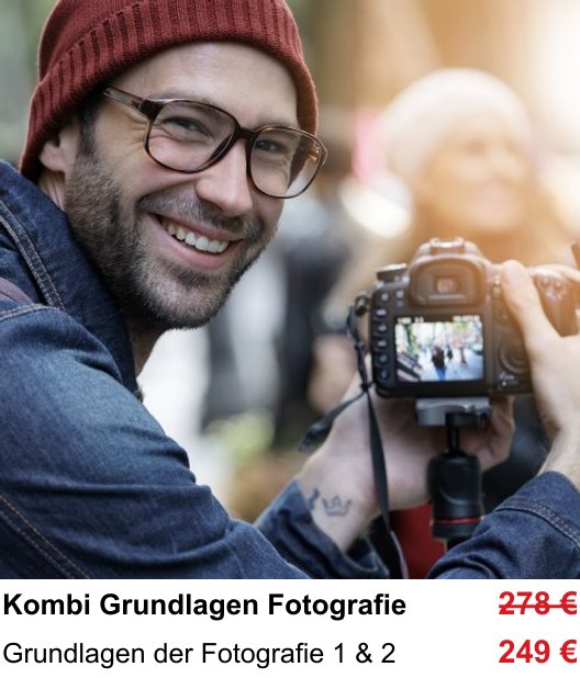 Kombi Grundlagen Fotografie in Augsburg: Grundlagen der Fotografie 1 & 2