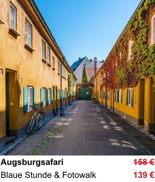 Fotokurs Augsburgsafari – Blaue Stunde & Fotowalk